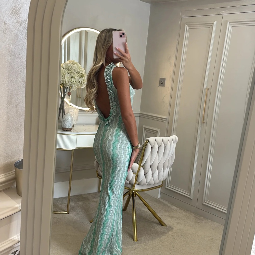 Elegant Mint Green Backless Dress